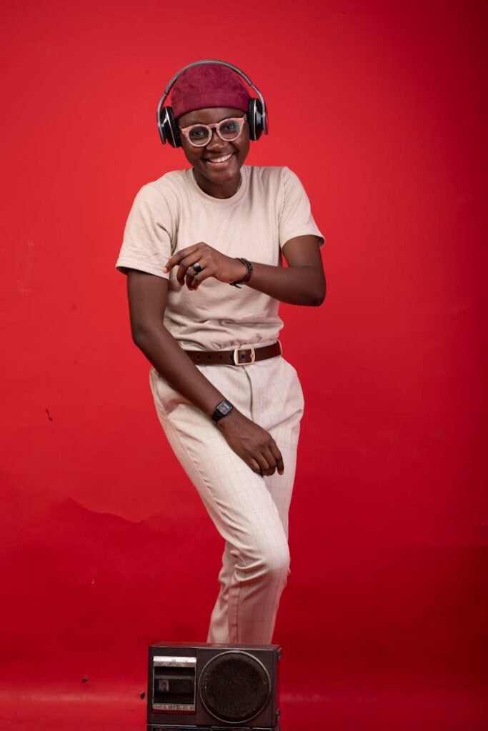 Man in Beige Crew Neck T-shirt Dancing